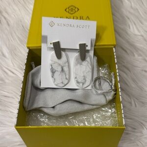 Kendra Scott White and Gray Earrings